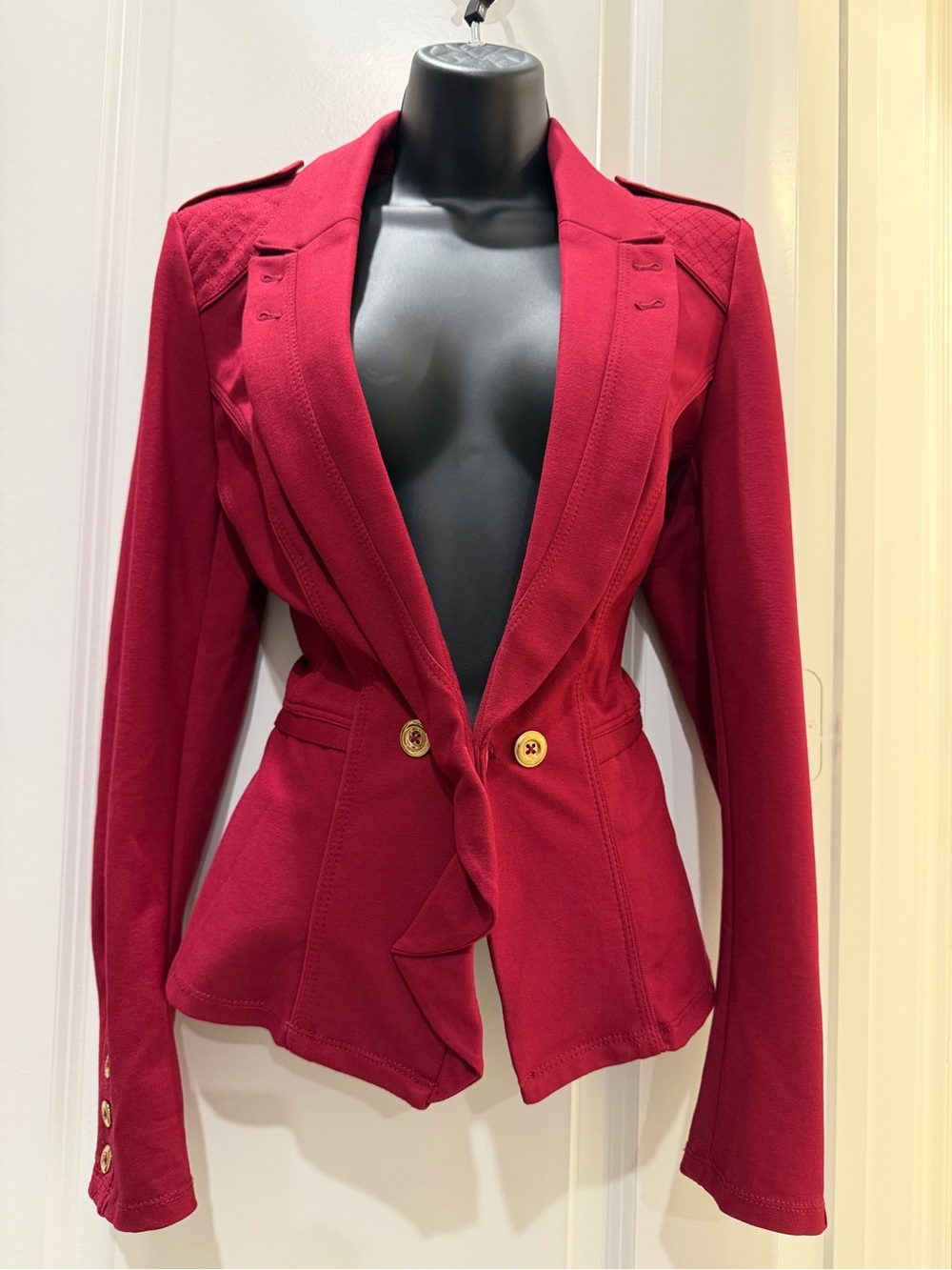 White House Black Market Red Military-Style Blazer — Size 6
